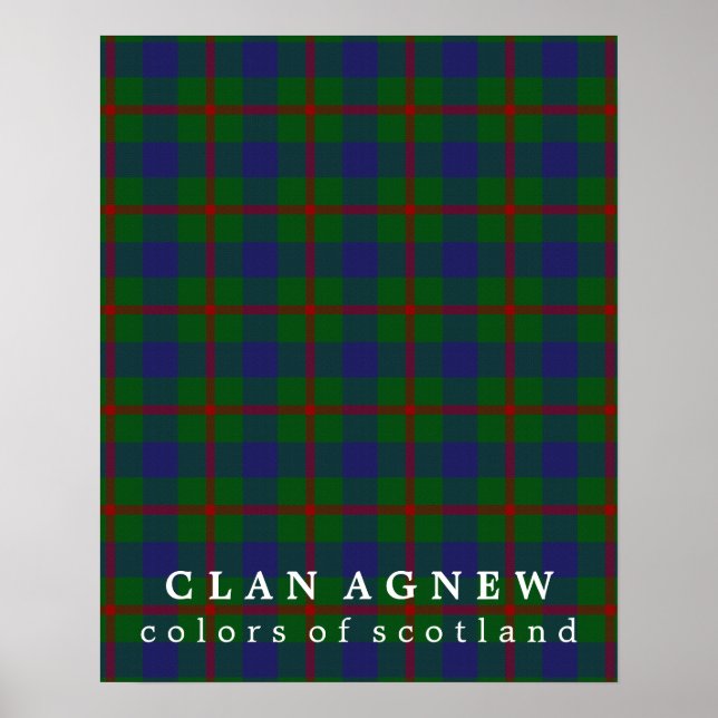 Clan Agnew Colours of Scotland Tartan Poster (Front)
