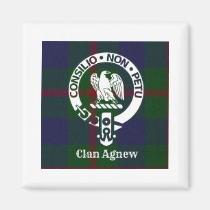Clan Agnew Crest Badge and Tartan Magnet