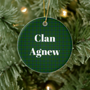 Clan Agnew Hunting Tartan Ceramic Tree Decoration