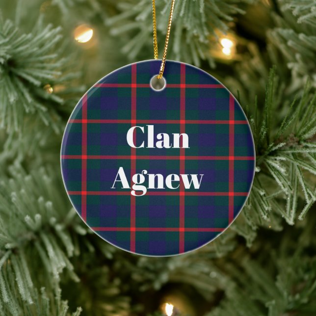 Clan Agnew Tartan Ceramic Tree Decoration (Tree)