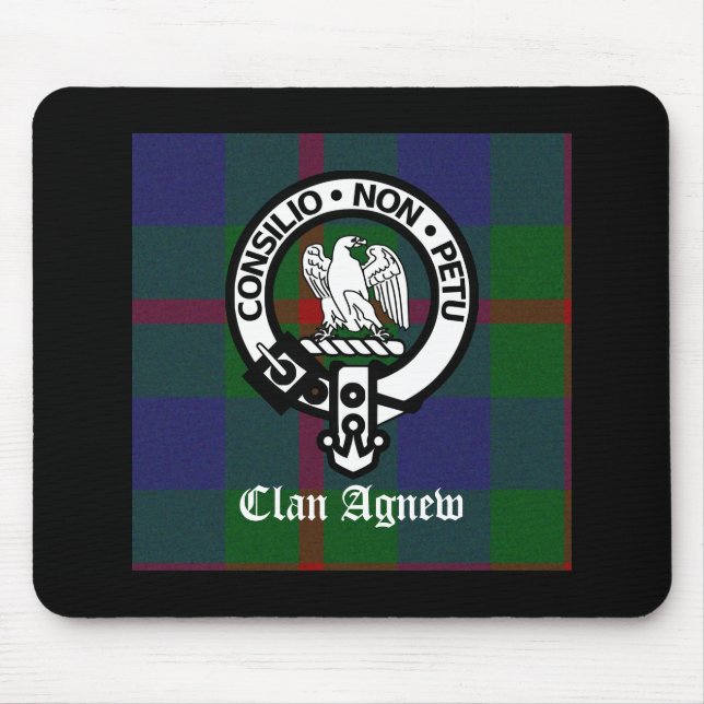 Clan Agnew Tartan Crest Mouse Mat (Front)