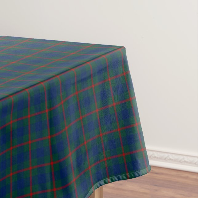 Clan Agnew Tartan Green and Blue Plaid Tablecloth (In Situ)