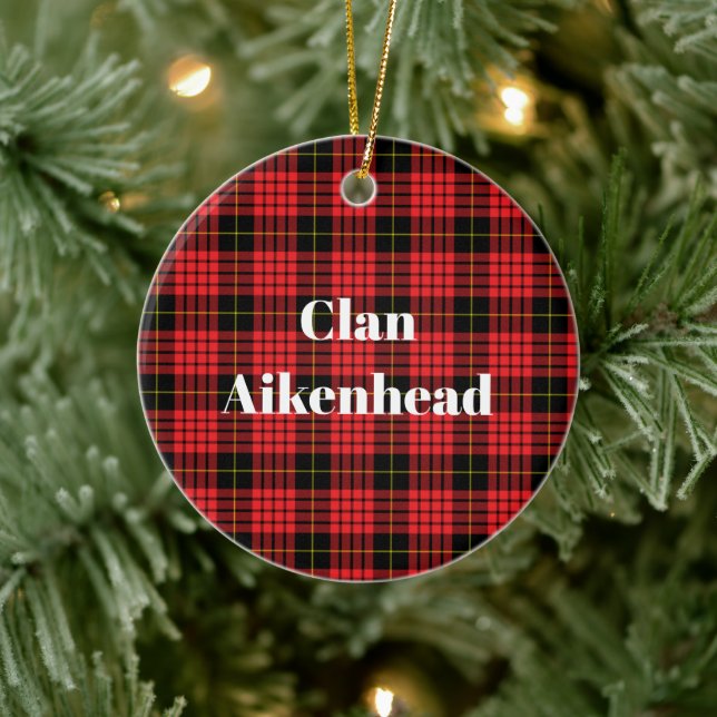 Clan Aikenhead Tartan Ceramic Tree Decoration (Tree)
