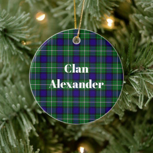 Clan Alexander Tartan Ceramic Tree Decoration (Tree)