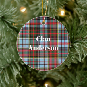 Clan Anderson Ancient Tartan Ceramic Tree Decoration