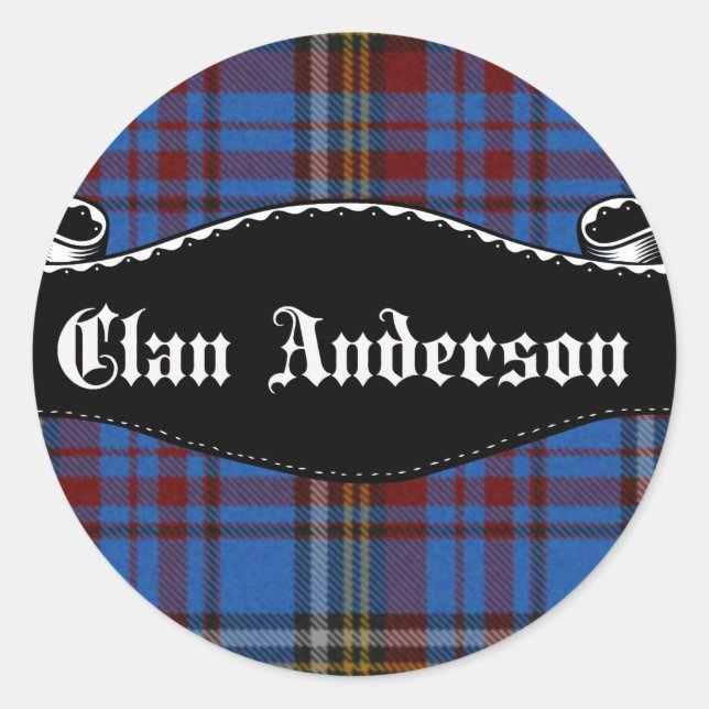 Clan Anderson Banner Classic Round Sticker (Front)