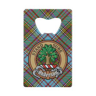 Clan Anderson Crest over Tartan