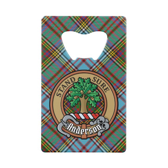 Clan Anderson Crest over Tartan (Front)