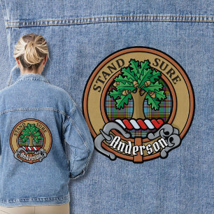 Clan Anderson Crest over Tartan Denim Jacket
