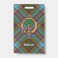 Clan Anderson Crest over Tartan
