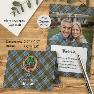 Clan Anderson Crest over Tartan Invitation