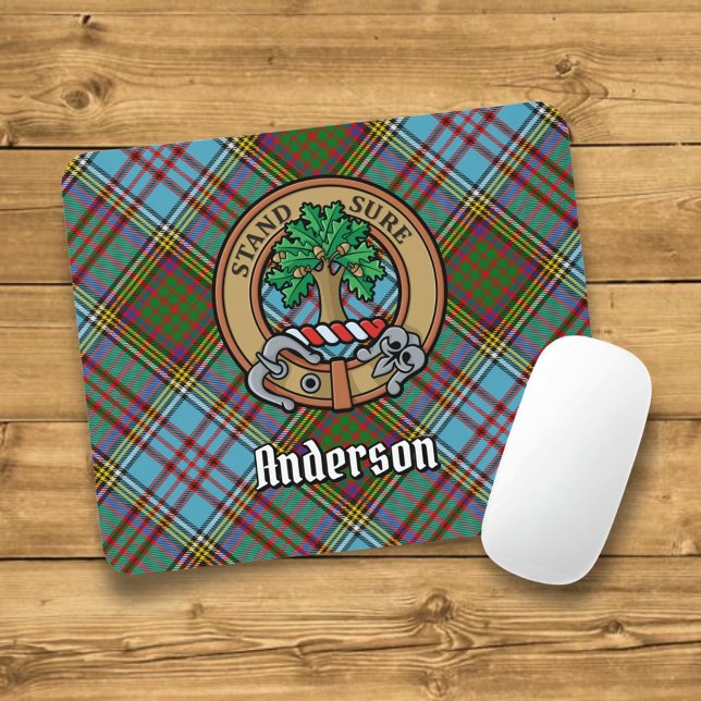Clan Anderson Crest over Tartan Mouse Mat (Creator Uploaded)