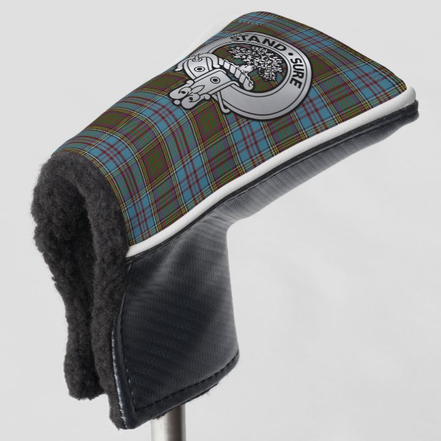 Clan Anderson Crest & Tartan Golf Head Cover (3/4 Front)