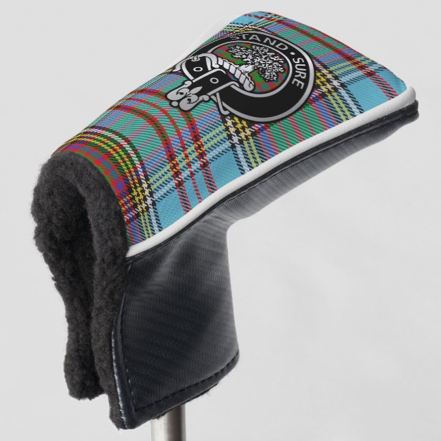 Clan Anderson Crest & Tartan Golf Head Cover (3/4 Front)
