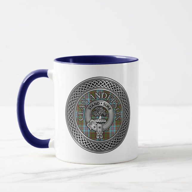 Clan Anderson Crest & Tartan Knot Mug (Left)