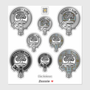 Clan Anderson Crest & Tartan Sticker