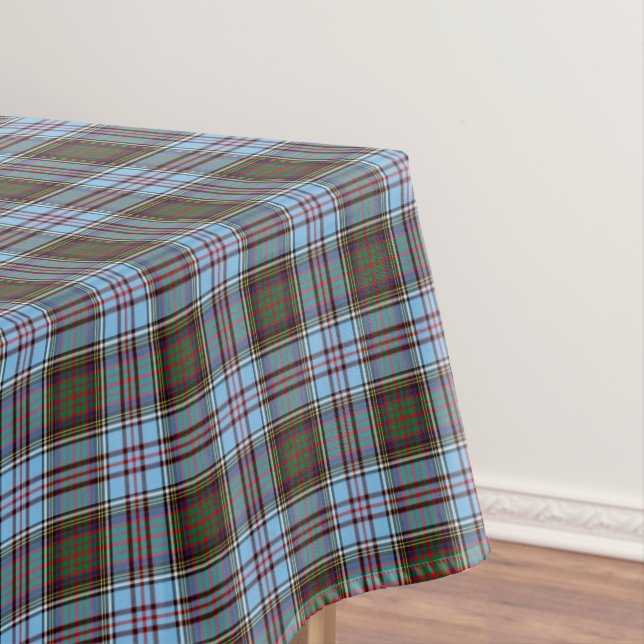 Clan Anderson Light Blue Scottish Tartan Tablecloth (In Situ)
