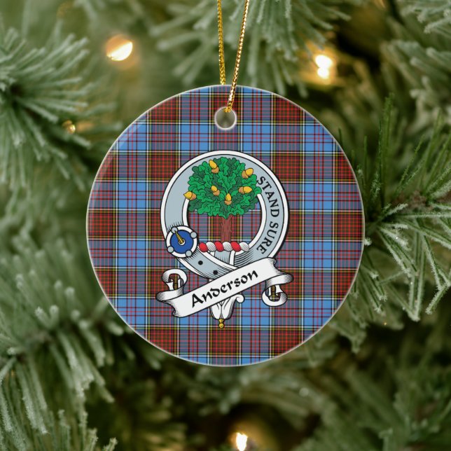 Clan Anderson Modern Badge Tartan Plaid Ceramic Tree Decoration (Tree)
