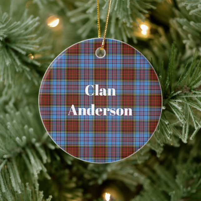 Clan Anderson Modern Tartan Ceramic Tree Decoration (Tree)