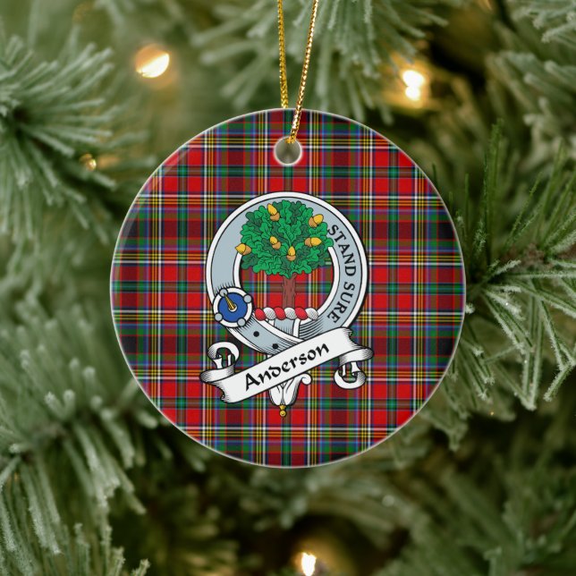 Clan Anderson Of Arbrake Badge Tartan Plaid Ceramic Tree Decoration (Tree)
