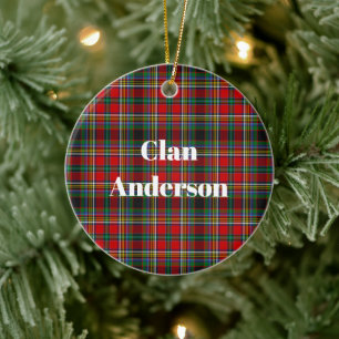 Clan Anderson Of Arbrake Tartan Ceramic Tree Decoration