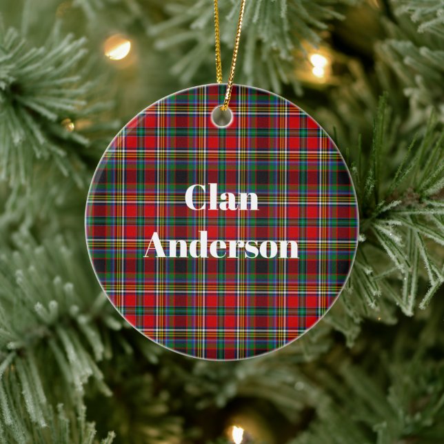Clan Anderson Of Arbrake Tartan Ceramic Tree Decoration (Tree)