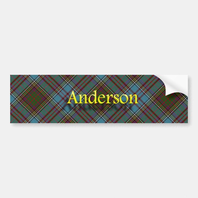 Clan Anderson Scottish Tartan Bumper Sticker (Front)