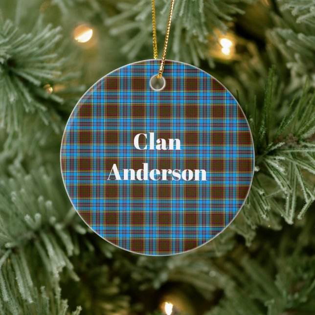 Clan Anderson Tartan Ceramic Tree Decoration (Tree)