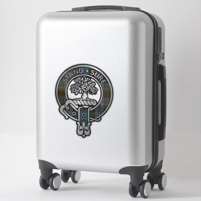 Clan Anderson Tartan Crest Sticker (Suitcase)