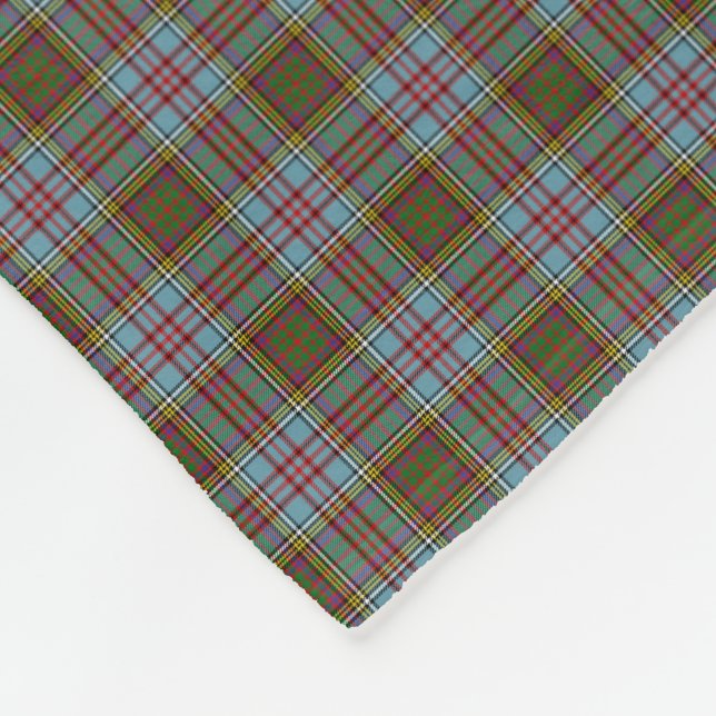 Clan Anderson Tartan Fleece Blanket (Corner)