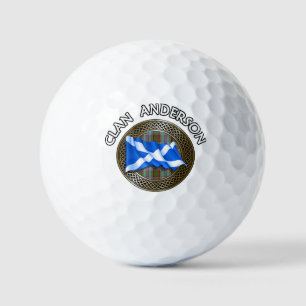 Clan Anderson Tartan Knot & Flag Golf Balls