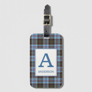 Clan Anderson Tartan Monogrammed Luggage Tag