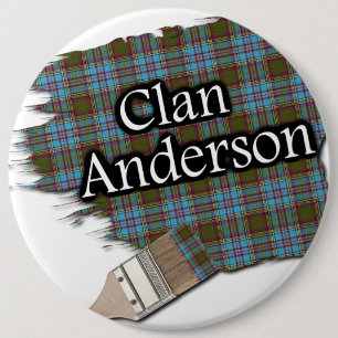 Clan Anderson Tartan Paint Brush 6 Cm Round Badge