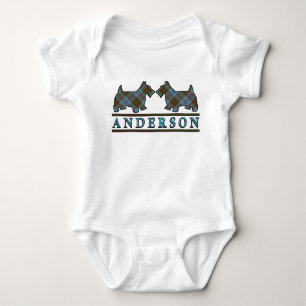 Clan Anderson Tartan Scottie Dogs Baby Bodysuit