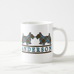 Clan Anderson Tartan Scottish Scottie Dogs Coffee Mug