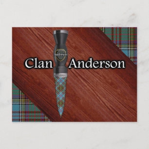 Clan Anderson Tartan Sgian Dubh Blade Postcard