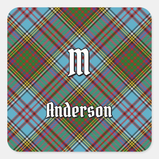 Clan Anderson Tartan Square Sticker (Front)
