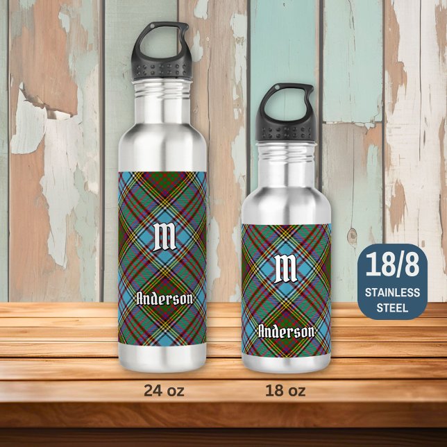 Clan Anderson Tartan Stainless Steel Water Bottle (Creator Uploaded)