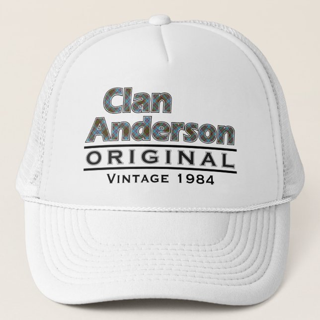 Clan Anderson Vintage Customise Your Birthyear Trucker Hat (Front)