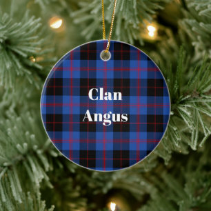 Clan Angus Modern Tartan Ceramic Tree Decoration