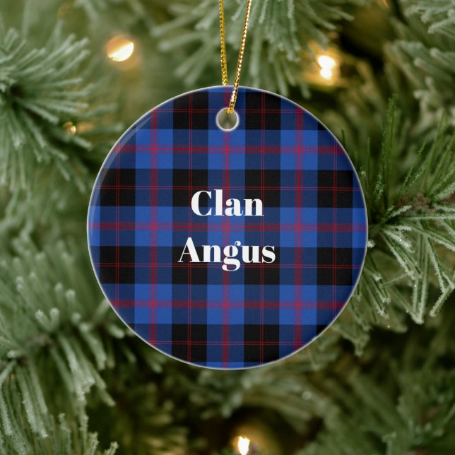 Clan Angus Modern Tartan Ceramic Tree Decoration (Tree)