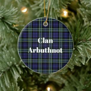 Clan Arbuthnot Tartan Ceramic Tree Decoration