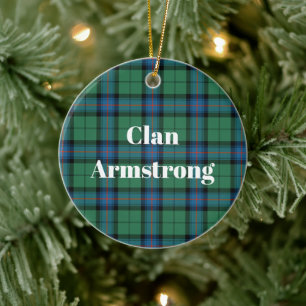 Clan Armstrong Ancient Tartan Ceramic Tree Decoration
