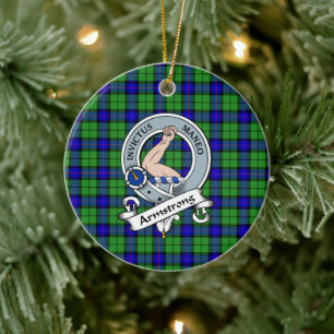 Clan Armstrong Badge Tartan Plaid Ceramic Tree Decoration