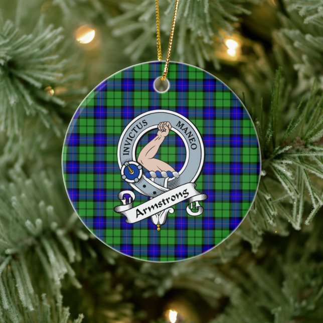 Clan Armstrong Badge Tartan Plaid Ceramic Tree Decoration (Tree)