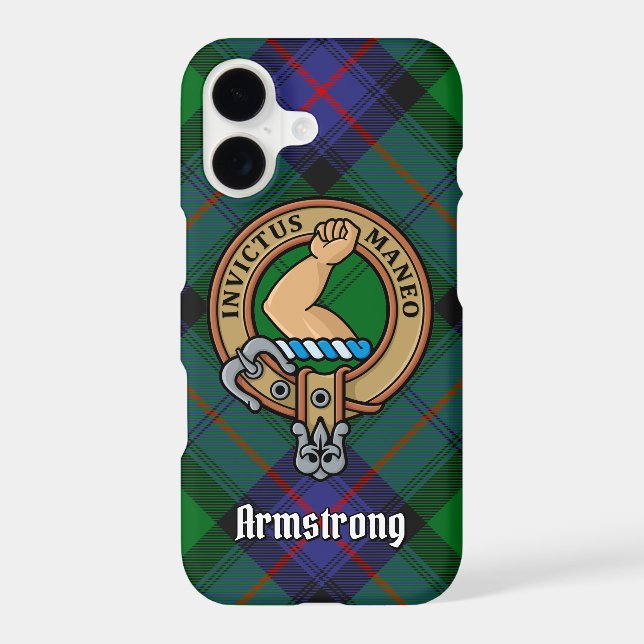 Clan Armstrong Crest over Tartan (Back)