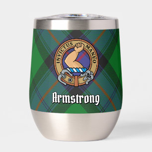 Clan Armstrong Crest over Tartan