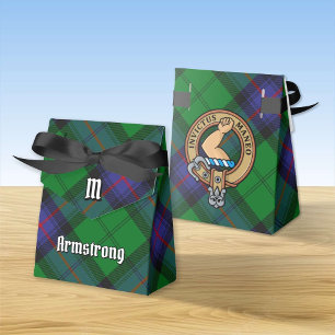 Clan Armstrong Crest over Tartan Favour Box