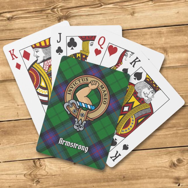Clan Armstrong Crest over Tartan Playing Cards (Creator Uploaded)