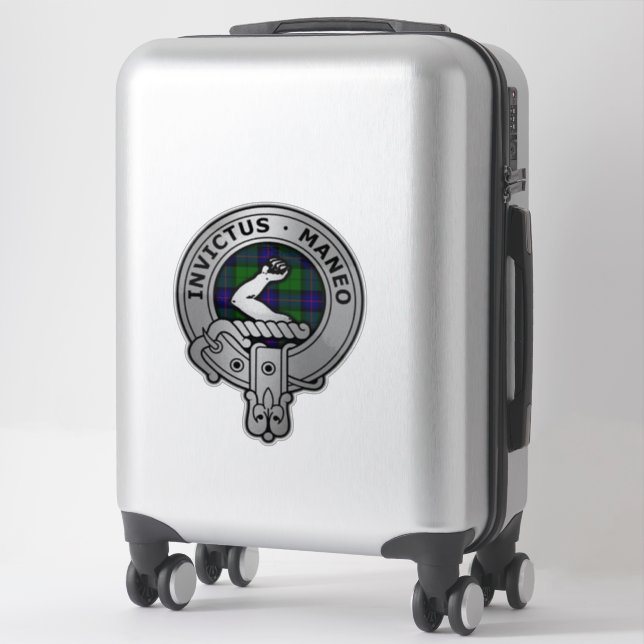 Clan Armstrong Crest & Tartan Sticker (Suitcase)